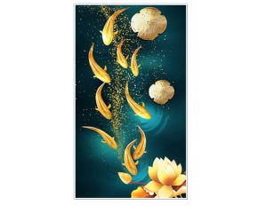 Tranh cửu ngưu quần hội bên hoa sen