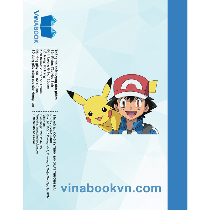 Vở Vinabook Pokemon 96 trang